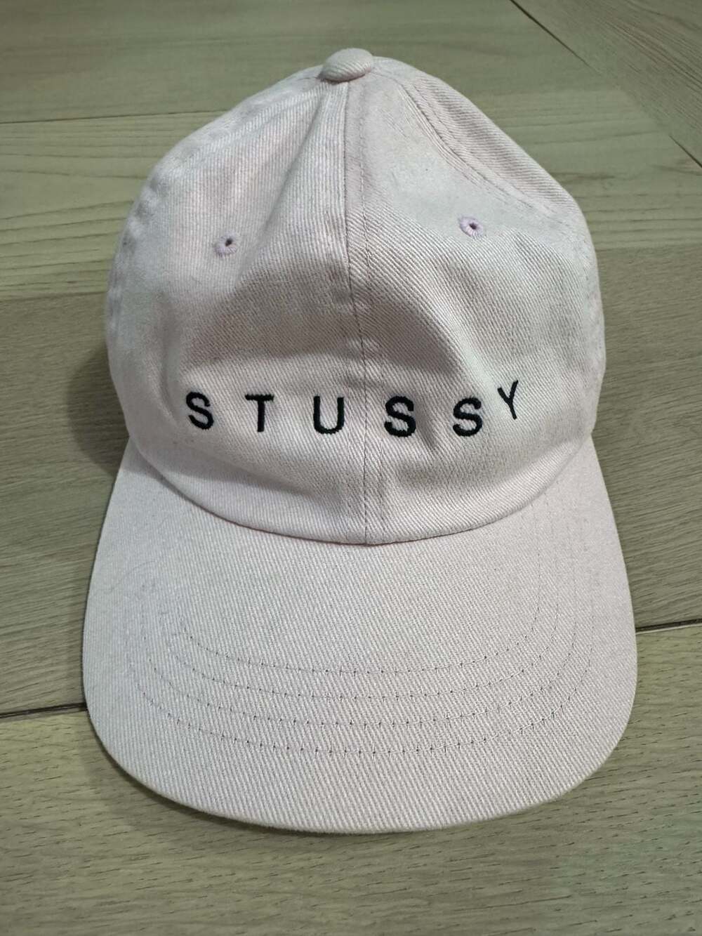 Stussy Pink Stock Logo Strapback Dad Hat
